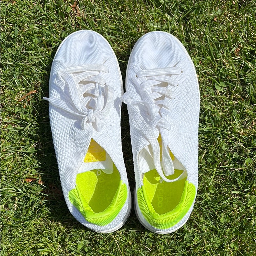 Adidas Womens White and Green Shoes sneakers